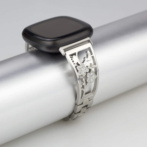 Stainless Steel Bracelet Compatible with Fitbit Sense 2/Sense/Versa 4/Versa 3 - Dressy Luxurious Bands