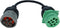 6pin J1708 to Type2 Green 9pin J1939 Adapter Cable for Trucker and Car 1ft/30cm