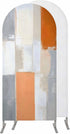 Jnbasdffb Modern Orange Beige Wedding Arch Cover,Stretchy Spandex Arch Backdrop Stand Covers 6.6
