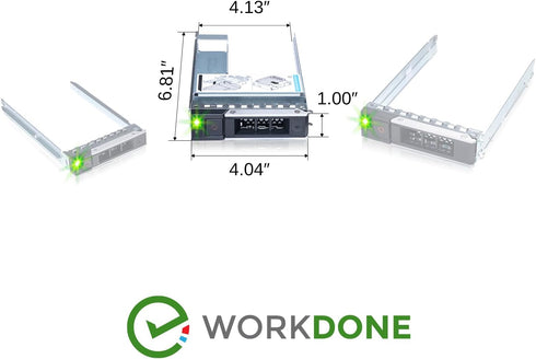 WorkDone 3.5 inch Drive Caddy with 2.5 inch HDD Adapter - Compatible with Dell PowerEdge Servers R740 R640 R540 R440