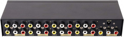 DTECH Powered 8 Way 3 RCA Splitter Box 1 in 8 Out Composite