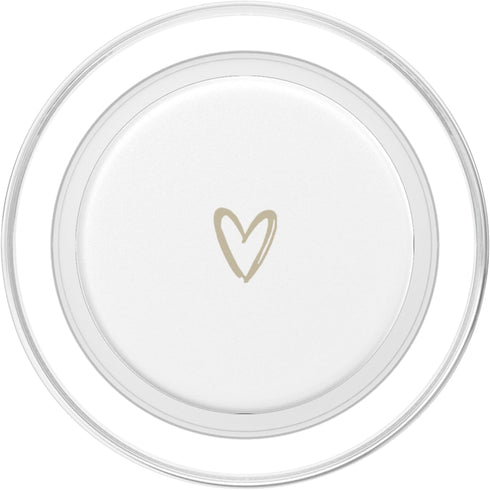 Minimalist Gifts & Designs for Girls Beige White Minimalist Heart PopSockets PopGrip for MagSafe