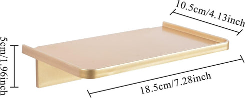 MATIMASU Stick-on Wall Shelf - Small Wall Mounted Adhesive Clear Acrylic Shelf Phone Holder Shelves Wipes Rack