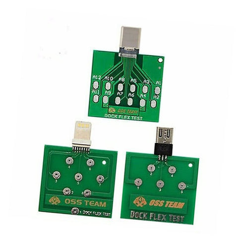 3Pcs/Set Mobile Phone Battery Power Charging Dock Flex Tester Tool for Android Type C