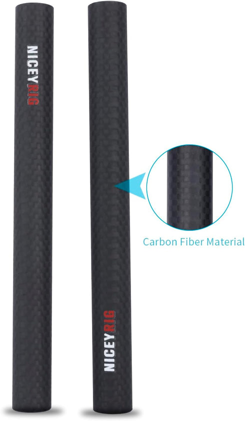 NICEYRIG 6 Inch 15mm Rod Carbon Fiber Standard for 15mm Lens Support, Matte Box, Cage Rig - 562