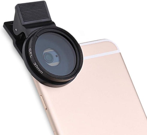 Totority Phone Circular Polarizer, 37mm Ultrathin Clip-on CPL Phone Lens Camera Ultra Thin Circular Polarizers