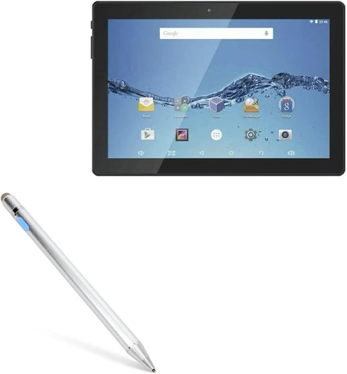 BoxWave Stylus Pen Compatible with Digiland DL1018A Tablet (10.1 in), AccuPoint Active Stylus, Metallic Silver