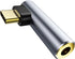 USB C to 3.5mm Audio Adapter, USB Type C to 3.5mm Female Headphone Jack Dongle Aux Adapter DAC Stereo HiFi Right Angle