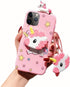 Unicorn Case for iPhone 11 Pro 5.8”, 3D Cartoon Design Cute Elastic Kickstand Protective Case with String Rope for Kids