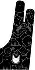 XPPen Digital Drawing Glove - Two-Finger Artist Glove for Drawing Tablet, Cute Cat Print for Right and Left Hand
