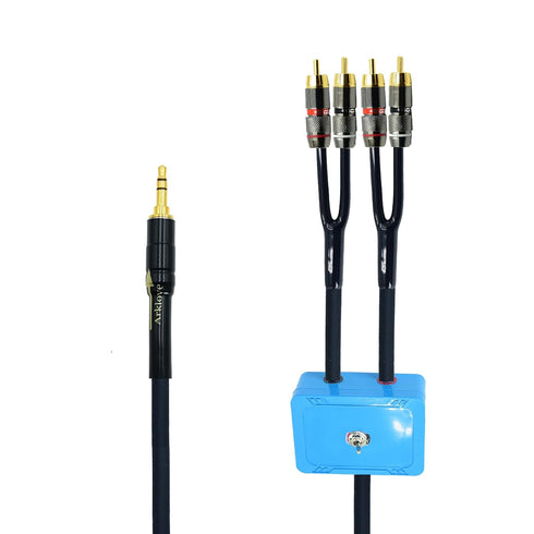 25ft Sound Channel swicher 1/8" aux input 3.5mm RCA output Switch Selector