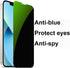 3 Pack Anti-Blue Privacy Tempered Glass Suit for iPhone 14 / iPhone 13 / iPhone 13 Pro Anti-Spy Screen Protector Anti-Peeping Film 9H Hardness Anti-scratch 6.1 inch (Green)