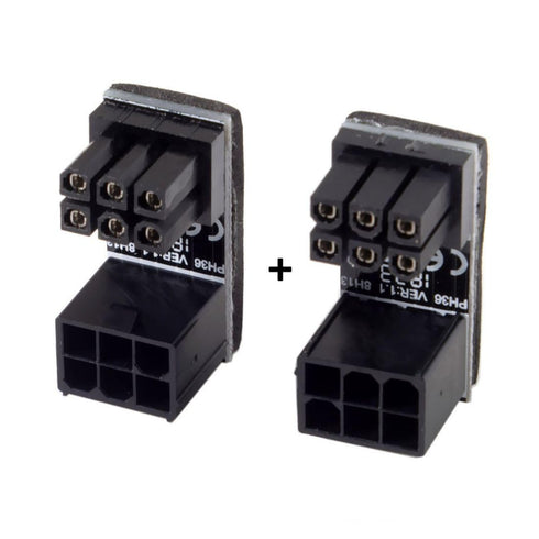 chenyang 2 Pack ATX 6Pin 180 Degree Angled Power Connector Adapter for GPU Graphics Card
