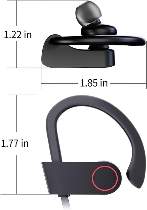 Bluetooth Wireless Headphones, 16H Playtime Earbuds with Mic, IPX7 Waterproof Sports Sound Isolation Headsets