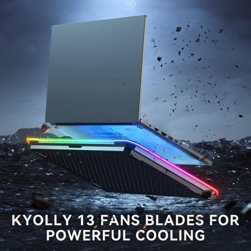 RGB Laptop Cooling Pad, Gaming Laptop Cooler with 13 Quiet Fans, 9 Height Stand, LED Lights