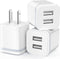 USB Wall Charger, LUOATIP 3-Pack 2.1A/5V Dual Port USB Cube Power Adapter for iPhone 13 12 11 Pro Max, Samsung, LG,