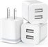 USB Wall Charger, LUOATIP 3-Pack 2.1A/5V Dual Port USB Cube Power Adapter for iPhone 13 12 11 Pro Max, Samsung, LG,