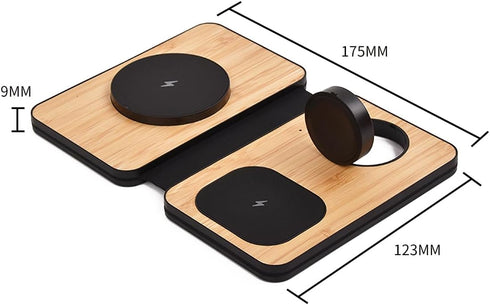 3-in-1 Charging Station for Apple Devices, 21W Mag Safe Wireless Charger, Foldable Travel Charger for iPhone 16-12
