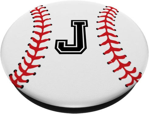 Baseball Player Letter J Initial | Baseball Gifts PopSockets Standard PopGrip
