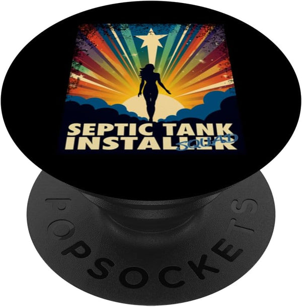 Septic Tank Installer Funny Female Hero Job PopSockets Standard PopGrip