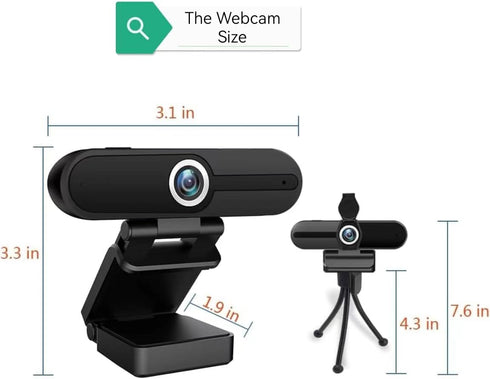 ZIQIAN 4K 8MP- Webcam, HD Webcam Laptop PC Desktop Computer Web Camera with Microphone, USB Webcams for Video Calling