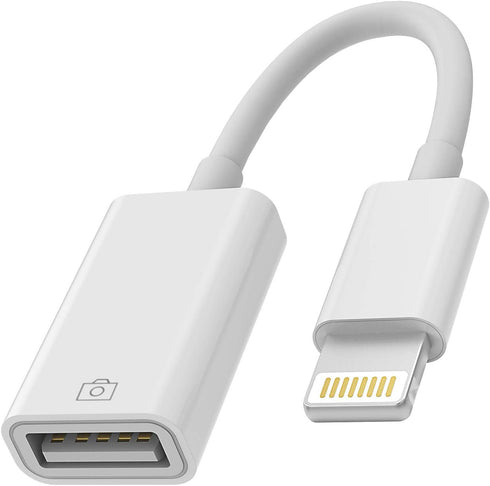 Lightning Male to USB 3.0 Female OTG Adapter for iPhone 11, 12 Pro Max, iPad Air, supports camera, card reader, and