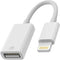 Lightning Male to USB 3.0 Female OTG Adapter for iPhone 11, 12 Pro Max, iPad Air, supports camera, card reader, and
