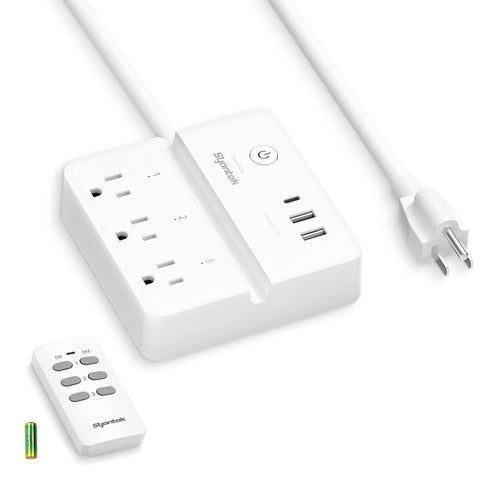 Syantek Remote Control Power Strip with 3 RF Controlled Outlets Surge Protector Power