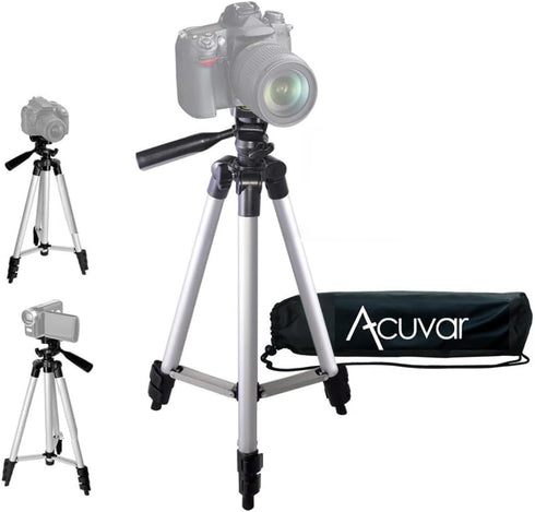 Acuvar Lightweight 50 Inch Camera Tripod with 3-Way Pan & Tilt Head Aluminum