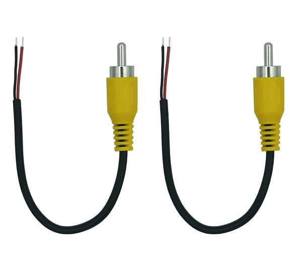 Speaker Wire RCA Male Plug Connector to Bare Wire Open End Audio Video AV Cable for Amplifier Receiver Speaker