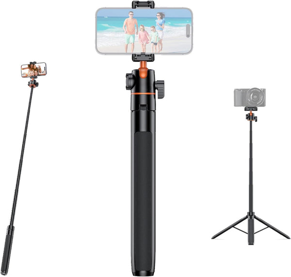 YicDofu 54"/1.4m Phone Selfie Stick Tripod, 360 Ball Head Adjustable Portable Stand with