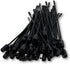 50 Pack Black 5 Self Locking Rings for Keys, Keychains, Cables, Luggage, Waterproof Nylon Plastic Rings