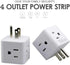 Generic Power Plug 4 Outlets Wall Strip Cube, 4 Way Side US AC Electrical Power Strip for Home Office