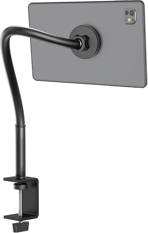 TeQable Magnetic Gooseneck Tablet Holder, iPad Desk Clamp Mount for Bed & Desk,