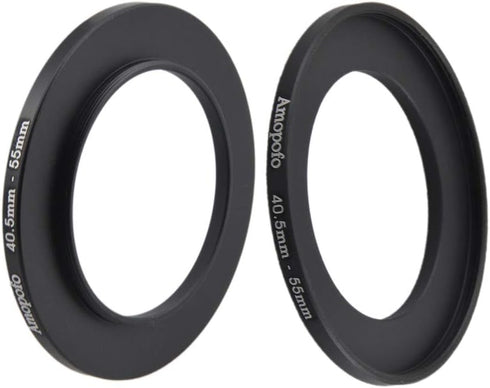 40.5 to 55mm Metal Step Up Ring Adapter for Canon, Nikon, Sony, Fuji Camera Lenses & Filters - CNC Machined Aluminum