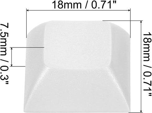 PATIKIL 1U Blank Keycaps, 10 Pack Universal PBT Keyboard Replacement Accessories for MX Mechanical Keyboard, White by PATIKIL