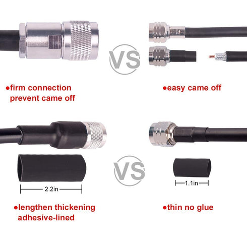 XRDS-RF KMR400 SMA to N Cable 35ft, Low Loss Extension Cable with N-Male to SMA-Male Connector, 50 Ohm