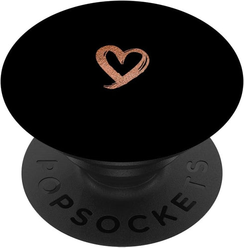 PopSockets Standard PopGrip Rose Minimalist Heart Black