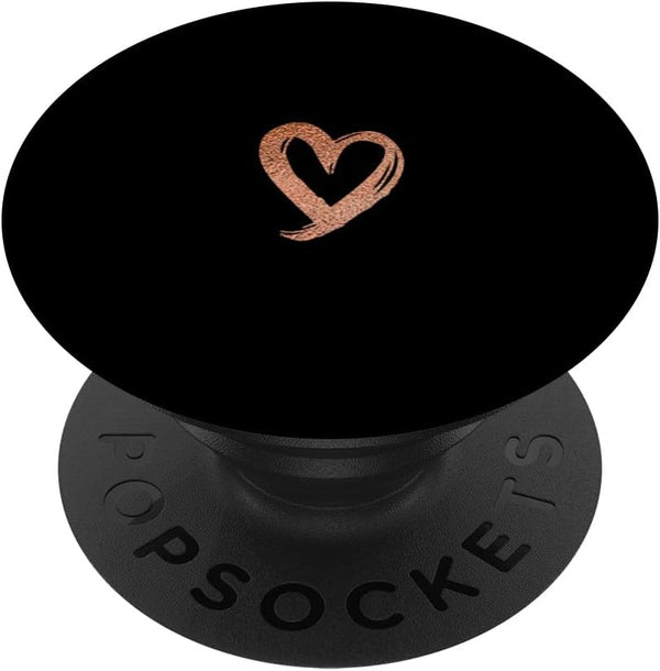 PopSockets Standard PopGrip Rose Minimalist Heart Black