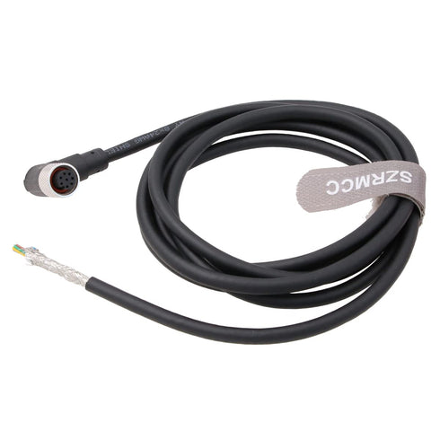 M12 A Code Right Angle 8 pin Female to Open Shielded Industrial Aviation Sensor Cable for Automation Control I/O Fieldbus Module Device Network (Right Angle,2m)