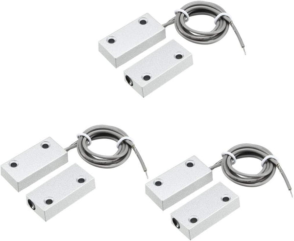 uxcell Rolling Door Contact Magnetic Reed Switch Alarm with 2 Wires for N.C. Applications (3pcs)