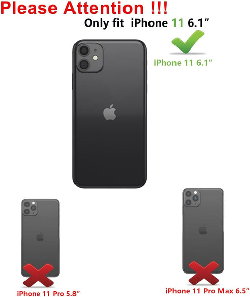 SunStory 11 3-Layer Cover,3 1 11 6.1",LakeSkyBlue Compatible with iPhone Case with HD Screen Protector, Heavy Duty