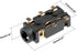 uxcell 10Pcs PCB Mount 2.5mm 6 Pin Socket Headphone Stereo Jack Audio Video Connector Black PJ-242B