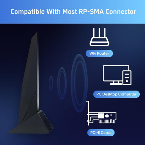 XLQJVPO 2.4GHz 5GHz 80cm Z390 Z490 X570 2T2R Laptops Dual Band WiFi Antenna RP-SMA Magnetic Base Adapter Antenna