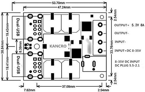 9V 12V 24V (8V-35v) 5V 5A 8A 4-USB DC-DC USB Charging Module to Port at The Same time Output for Mobile Phones, Digital