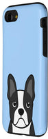 iPhone SE (2020) / 7 / 8 Boston Terrier Face Phone Case Gifts Baby Blue Dog Lover Case