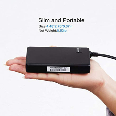 Universal Laptop Charger 90W Slim AC Adapter - Power Supply Cord with Dual USB Ports for Most Notebooks
