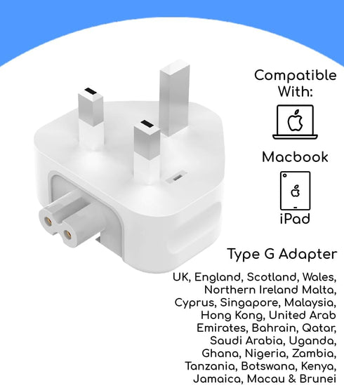Replacement UK AC Adapter Wall Plug Duckhead, Universal Power Charger Travel Adapters for MacBook, iPhone, iPad (1)