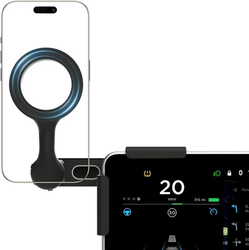 Compatible MagSafe Car Mount Charger, Foldable Dashboard Magnetic Wireless Charger for Tesla Model 3/Y