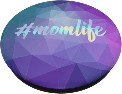 Rainbow #momlife Teal Purple Polygon PopSockets Swappable PopGrip